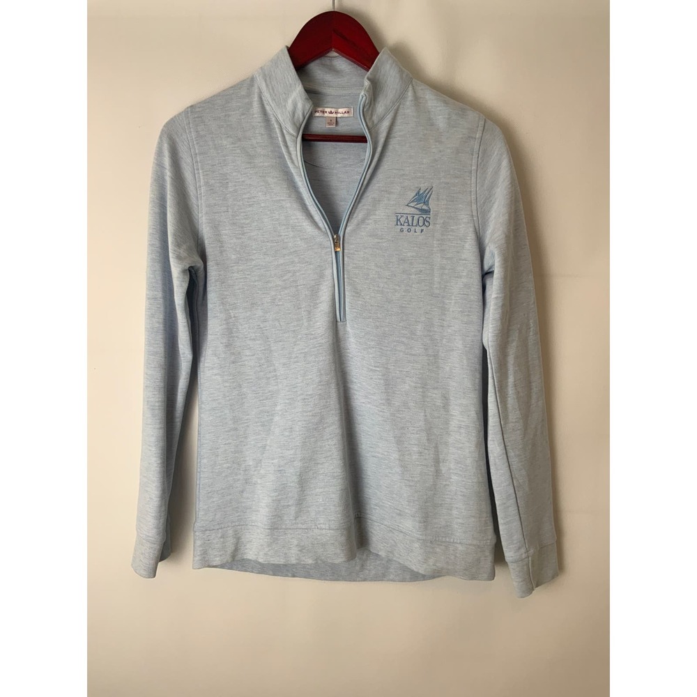 Peter Millar Mens Small 1/2 Zip Kalos Golf Top S Small Blue